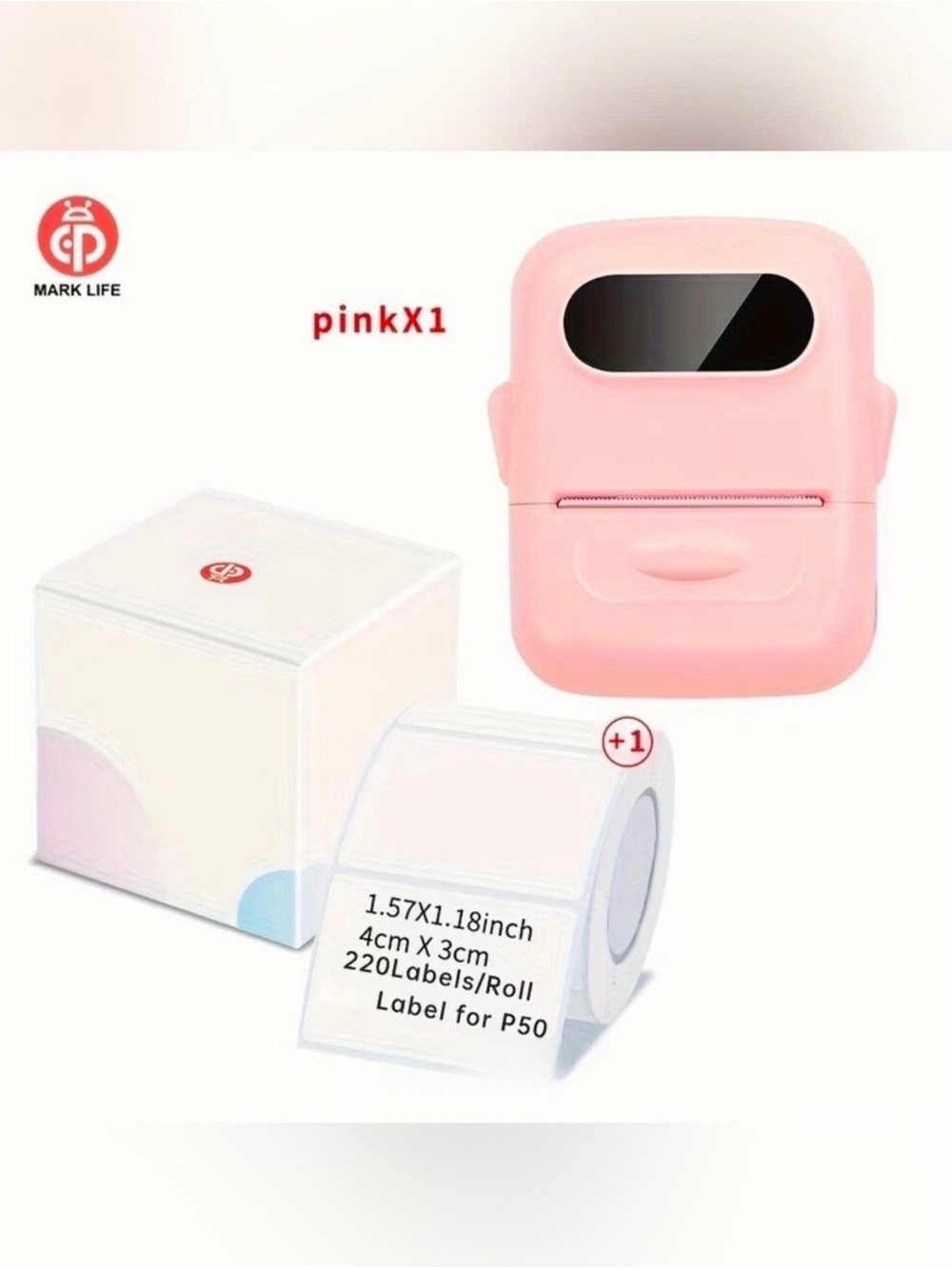 Mark Life Pink Portable Label Printer